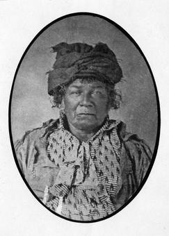 Photo of Chief Shabbona, circa 1855.